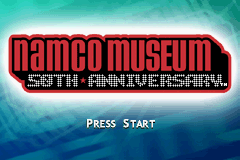 Namco Museum 50th Anniversary title screen for GameBoy Advance